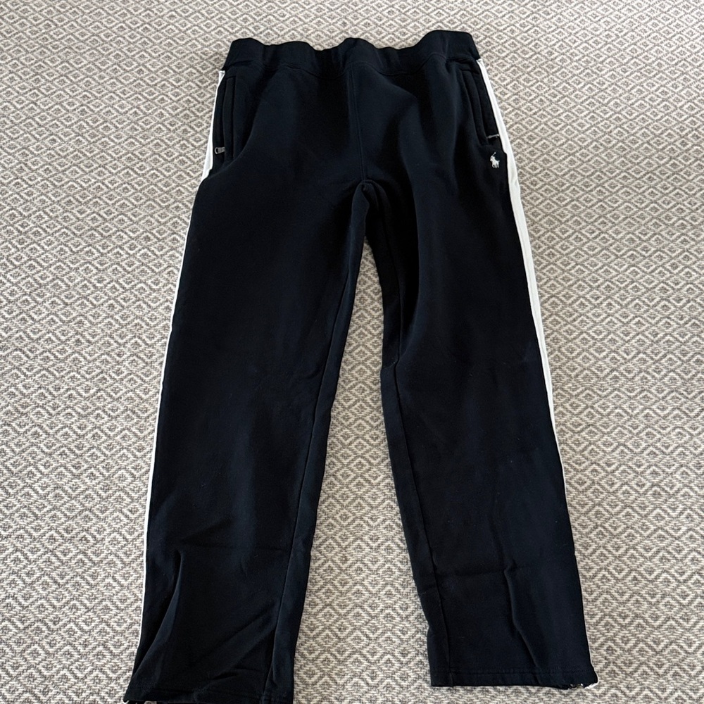 Polo by Ralph Lauren Black Joggers with White Stripes